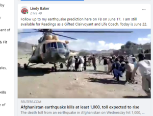 Article about earthquake in Afghanistan