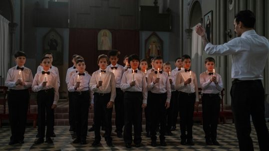Choir sings Gregorian chants