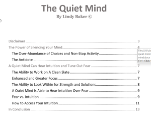 Index for e-book The Quiet Mind